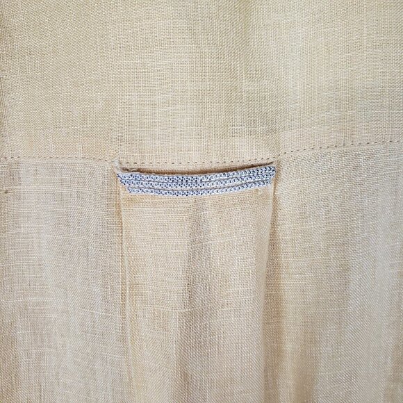 Lafayette 148 Sublime Justice Top Yellow Linen Button Up Boxy Shirt Size Large - Picture 8 of 8